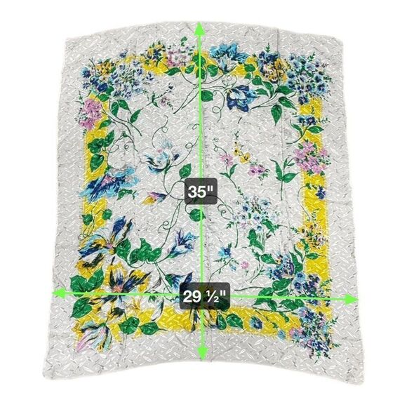 Spring Wildflowers Bright Colored Square Floral Scarf 29.5x35 Boho Chic Flowers - Picture 3 of 4
